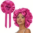 thumbnail image 1 of LNGOOR Silk Double Layer Fitted Sleeping Bonnet with Drawstring Closure - Adjustable Straps  Lightweight  Breathable  and Soft - Perfect for Homecoming  All-Season Wear, 1 of 7