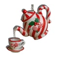 thumbnail image 3 of QIPOPIQ Vintage Christmas Teacup And Teapot Festive Decoration, 3 of 3