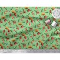 thumbnail image 2 of Soimoi Green Poly Georgette Fabric Leaves,Insect & Floral Artistic Fabric Prints by Yard 42 Inch Wide, 2 of 3
