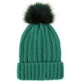 thumbnail image 2 of LinYooLi Bonnet Épais pour Femmes Hiver Épais Chaud Tricoté avec Pompon, 2 of 6