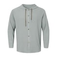 thumbnail image 2 of Chemise à Manches Longues pour Homme, Décontractée, Unie, Cardigan de Vacances, Chemises à Capuche, Hauts, 2 of 5