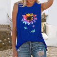 thumbnail image 2 of Pompotops Womens Tank Tops Casual Loose Fit Plus Size Sunflower Printed Tee Shirts, 2 of 5