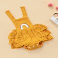 thumbnail image 2 of MesaSe Baby Summer Ruffle Romper  Sleeveless Elastic Waist Rainbow Embroidery Strap Bodysuit, 2 of 6