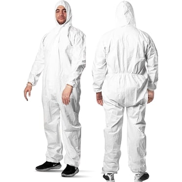 Hygea Natural Disposable Coveralls Full Body Protective Clothing Suit With Hood - 100% Waterproof - Protect During Cleaning