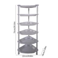 thumbnail image 3 of SHIMELE 6 Tier Storage Rack Multi Layer Organizer Shelf Easy Assembly Home Kitchen Bathroom Office Space Saver White Plastic 75x27x18cm, 3 of 6
