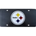 thumbnail image 1 of Plaque d'Immatriculation Laser Design Fibre de Carbone Pittsburgh Steelers, 1 of 1