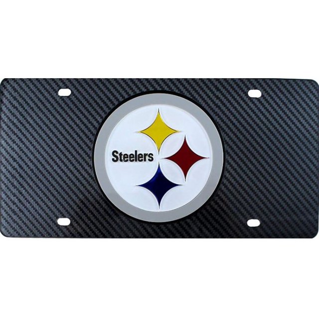 Plaque d'Immatriculation Laser Design Fibre de Carbone Pittsburgh Steelers