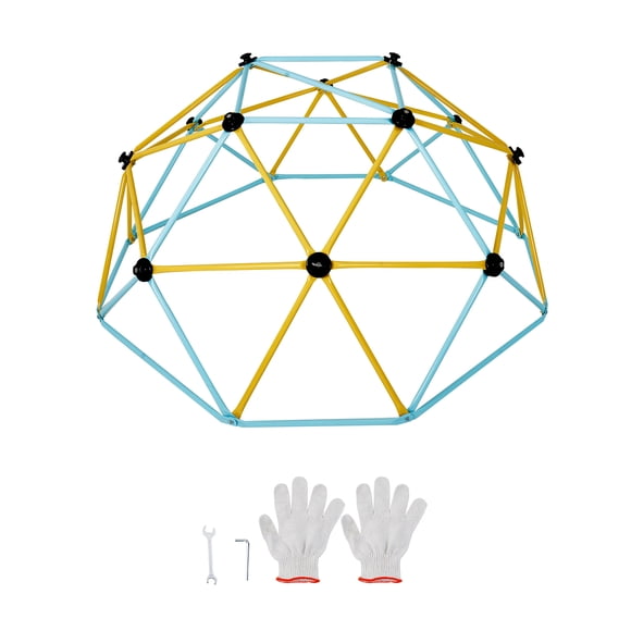 KFFKFF Climbing Dome Geometric, Jungle Gym with 600LBS Capacity and Simple Setup, 6FT Dome Climber Play Hub for Children Aged 3 to 9, Including Climbing Handle, Indoor and Outdoor Play Gear