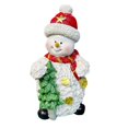 thumbnail image 3 of Lighted Snowmen Figurines Christmas Ornament Holiday Present Desktop Decor Party A Red, 3 of 9
