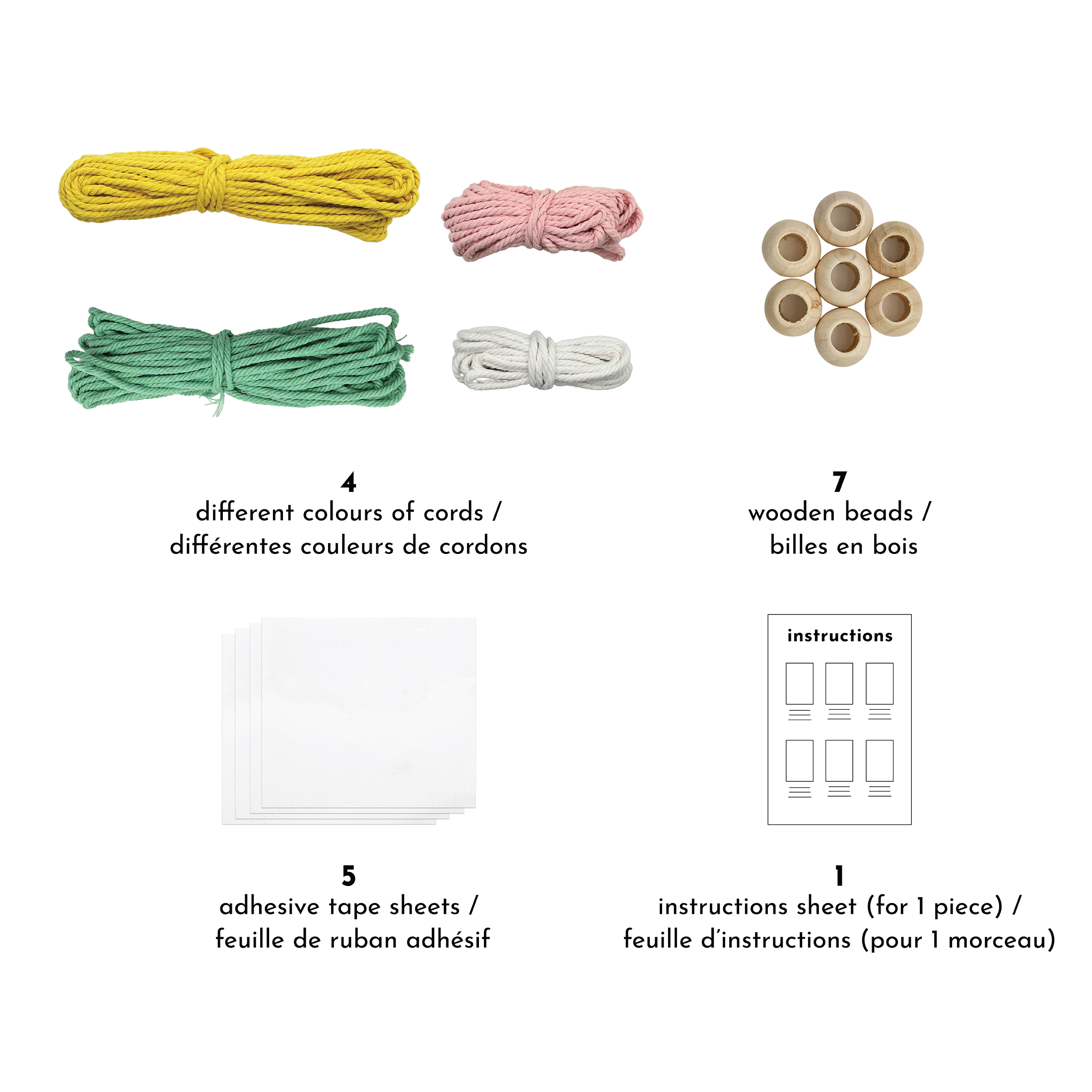UNIQUE CREATIV CRAFT Macramé Wall Décor Kit - Garland, 1 pc, Age 8+, Beginner, 16 × 135 cm (53.1 in)