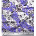 thumbnail image 1 of Soimoi polyester Crepe Fabric Leaves & Flower Floral Decor Fabric Printed Yard 42 Inch Wide, 1 of 3