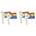 thumbnail image 1 of 100 Pack Intersex Progress Gay Pride Stick Flag Small Mini Rainbow Hand Held LGBTQ Flags,5x8 Inch,100x small Rainbow stick flags,Photo Color, 1 of 6
