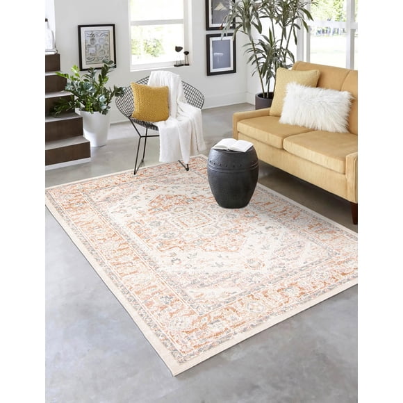 ECARPET Bijara Traditional Area Rug for Living Room, Bedroom, Dining Room, Entrance, Hallway and More.