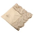 thumbnail image 2 of White Embroidered Lace Table Cloth Floral Tablecloth Wedding Party Satin Fabric 3# (square 60*60cm), 2 of 9