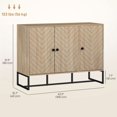 thumbnail image 3 of HOMCOM Modern Sideboard, Buffet Cabinet with Adjustable Shelves, Oak, 3 of 10