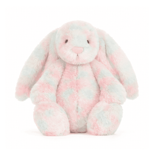 Soft Rainbow Tie-Dye Bunny Plush Toy, Cute Stuffed Rabbit with Floppy Ears