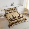 thumbnail image 3 of Wolf King Bedding Set,Rustic Farmhouse Cabin Comforter Set for Kids Teens Adult,Rural Elk Deer Moose Wild Animals Duvet Insert,Vintage Hunting Theme Tree Jungle Quilt Comforter 3 Pcs, 3 of 6