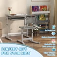 thumbnail image 4 of Qaba Ensemble Bureau et Chaise pour Enfants à Hauteur Réglable avec Plateau Inclinable, Gris, 4 of 10