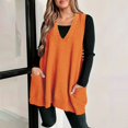thumbnail image 1 of IMENGL Chandail Sans Manches à Poche Confortable, Col en v, Orange 3TG, Taille g-4TG, 1 of 6