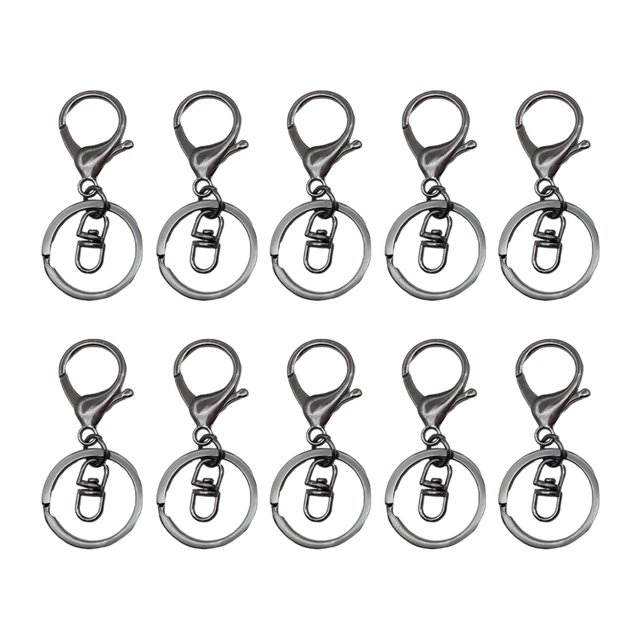Maytalsory 10pcs Metal Carabiners Lobster Claw For Keychain - Strong And Functional Accessories For Easy Key Gun black 1Set