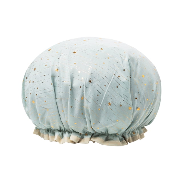 EGNMCR Shower Cap Bath Cap Shower Cap Double Layer Lace Hair Cap Reusable Plastic Elastic Bathing For Spa Hotel And Hair Salon Shower Cap