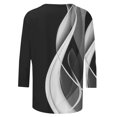 thumbnail image 5 of Pompotops T-shirt de Mode pour Femmes, Blouse Mi-Longue à Manches 3/4, Col Rond, Hauts Décontractés en Liquidation, 5 of 5