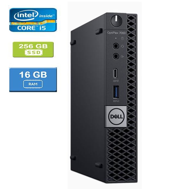 Remis à Neuf : DELL 7060 MICRO Intel Core i5-8600T 2,30 GHz, 16 Go, 256 Go SSD, Win 10 Pro