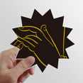 thumbnail image 1 of Autocollant Vinyle Main Noir Jaune pour Bagages Graffiti Fleur, 1 of 3