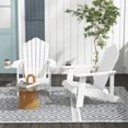 thumbnail image 3 of Gymax Chaise Adirondack d'Extérieur Résistante aux Intempéries à Lattes pour Patio avec Porte-Gobelet Blanc, 3 of 8