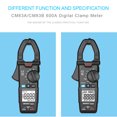 thumbnail image 3 of MESTEK MESTEK Digital Clamp Meter with NCV, 600A AC Current, 600V AC/DC Voltage, Capacitance Tester, Backlit Display, Data Hold, CM83A Model, No Battery Included, 3 of 7