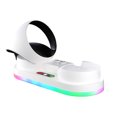 thumbnail image 1 of Station de Recharge pour Manettes PS VR2 avec Lumière RVB, Station de Charge Magnétique pour Manettes Sense VR2, Support d'Affichage à Double Chargeur avec Indicateur DEL, 1 of 5
