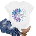 thumbnail image 3 of WEIYLL Womens T-Shirts Letter Print Short Sleeve Crew Neck White Tees Sizes XXL, 3 of 4