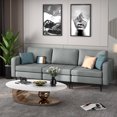 thumbnail image 2 of Costway Modular 3-Seat Sofa Couch w/ Socket USB Ports & Side Storage Pocket Dark Grey, 2 of 10