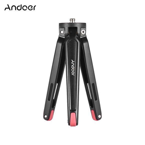 Andoer Mini Handheld Travel Desktop Tripod Camera Stand Holder Aluminum Alloy 11Lbs Load Capacity for Canon Nikon Sony DSLR for X 8 7s Plus Smartphone for GoPro 6 5 4 Action Sports Camera