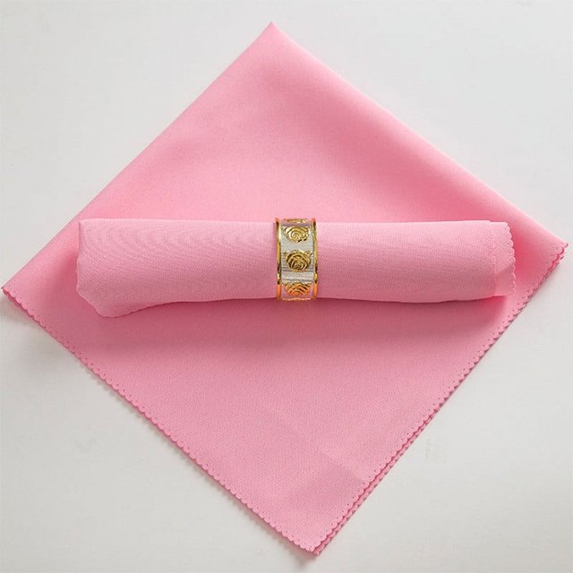 Serviettes en Tissu Lavables, Serviettes en Tissu Roses, Serviettes de Table en Coton Doux 18.9x18.9 Pouces en Tissu, Serviettes de Table Rustiques, 6 Pcs Serviettes de Table Réutilisables avec Bords Ourlés