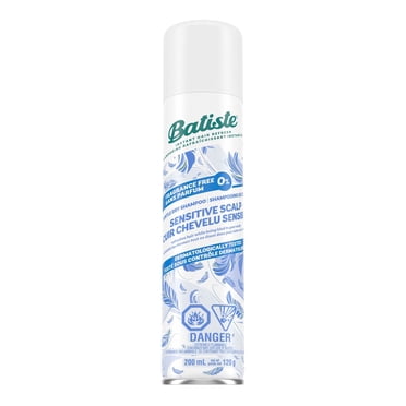 Batiste Shampooing Sec en Vaporisateur Cuir Chevelu Sensible Sans Parfum, Rafraîchit les Cheveux et Absorbe l'Huile, Shampooing Sans Eau pour Plus de Texture et de Volume, Sans Parabènes & Sulfates, Testé Dermatologiquement