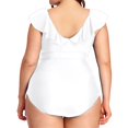 thumbnail image 4 of Huesdet Womens Tummy Control Bathing Suits Slimming Ruffle Swimsuit One Piece Lace Swimwear[White,XL], 4 of 6