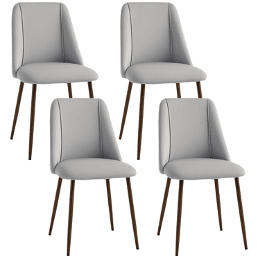 HOMCOM Dining Chairs Set of 4, Accent Chair with Velvet-touch Upholstery