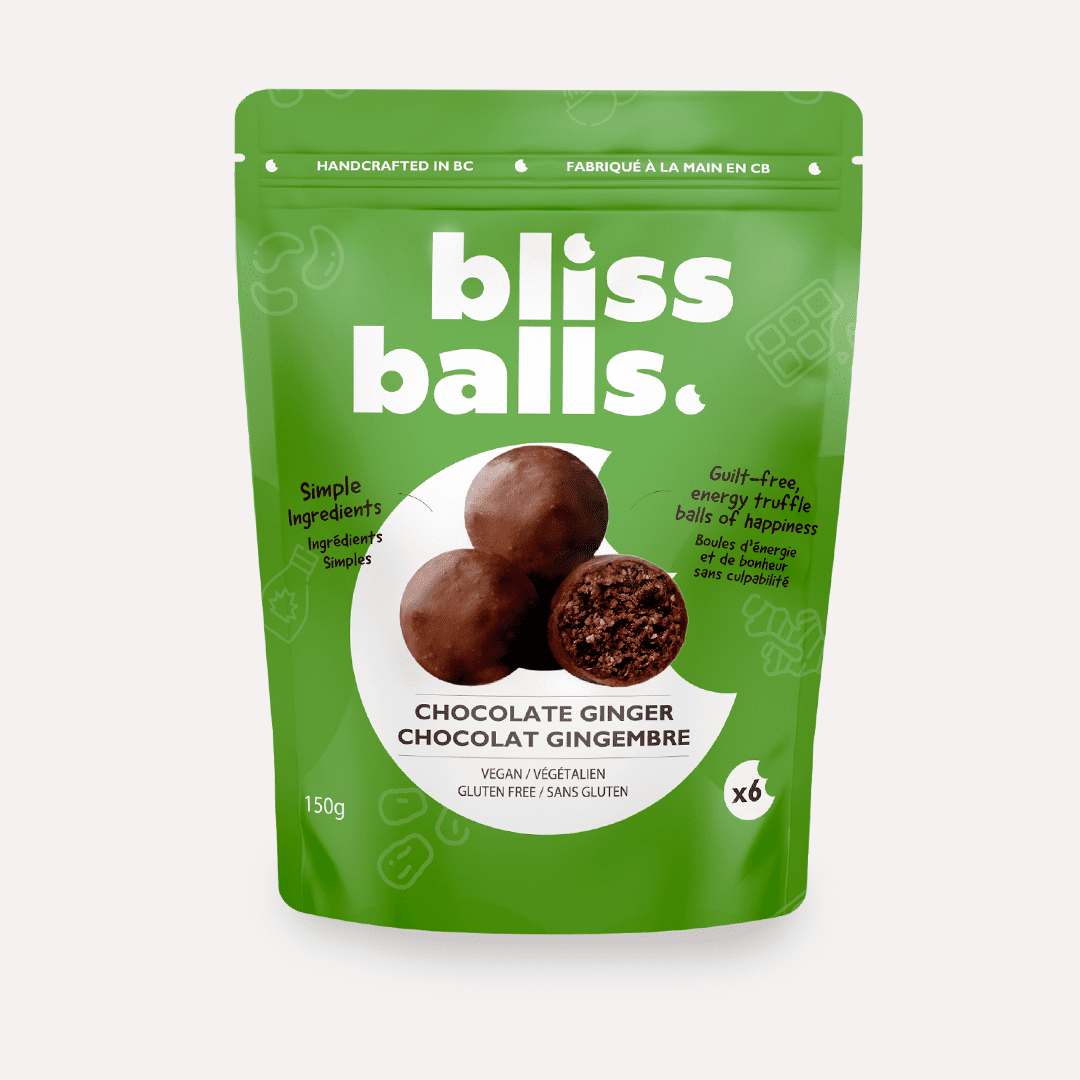 Bliss Balls Chocolate Ginger Energy Truffles - Vegan Gluten-Free Chocolate Ginger Snack Balls -150g