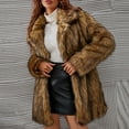 thumbnail image 4 of Veste pour Femmes Hiver Femmes Dames Chaude Manteau en Fausse Fourrure Veste Hiver Col Rabattu Vêtement d'Extérieur, 4 of 9