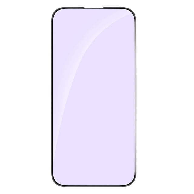 0.33mm Ultra-Clear Tempered Glass Screen Protector for iPhone 15 Plus, 6.7 Inch Full Coverage with Glass Edge Adhesive Design, 23%-37% Blue Light Blocking (420-450nm) to Reduce Eye Strain, Responsive