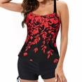thumbnail image 1 of Plus Size Swimsuits for Women 2pcs Bathing Suits Tankini Swim Dress with Low Waist Shorts, 1 of 8