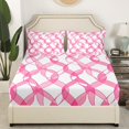 thumbnail image 3 of Erosebridal Pink Ribbon Sheet Set King, Stripes Bedding Sets King Size, Girls Bow Decor, 4 Pieces, 3 of 7