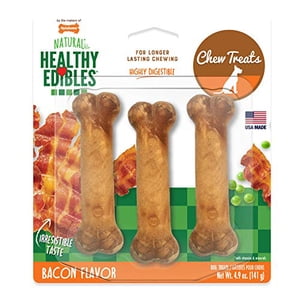 Nylabone NEB106P Bacon aux comestibles sains avec des chews réguliers 3-Pack