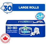 Royale Le confort quotidien, 2 Ply papier hygiénique, 30 Égal 80 Toilettes de salle de bain