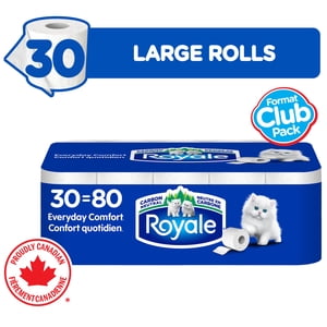 Royale Le confort quotidien, 2 Ply papier hygiénique, 30 Égal 80 Toilettes de salle de bain