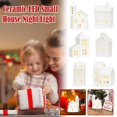 thumbnail image 4 of White Ceramic LED House | Christmas Village Light Up Festive House Ornament, 4 of 9