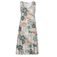 thumbnail image 4 of Économies d'Été! Cameland Robes Sans Manches pour Femmes, Robes Mode pour Femmes à Col Rond Décontractées avec Poches Imprimées Longue Robe, 4 of 5