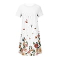 thumbnail image 4 of Robe Maxi à Manches Robe d'Été Bohème à Imprimé pour Femme Robe de Plage à Manches Courtes Robe Longueur Genou Robe à Manches Courtes en Liquidation, 4 of 5