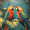 Perroquet Tropical, variante sur Qisvanset Art Mural sur Toile Encadrée 12x16 Pouces Perroquet Tropical Botanique Oiseau Exotique Décoration Murale
